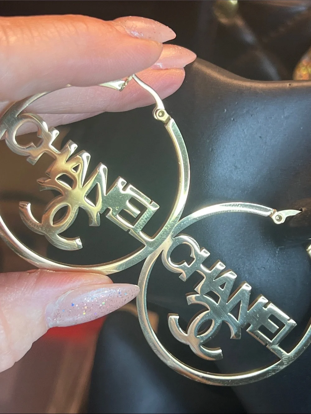 Gold Logo Hoop Earrings